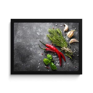 MuchoWow ZARÁMOVANÝ PLAGÁT Korenie - bylinky - korenie - betón 40x30 cm vyobraziť