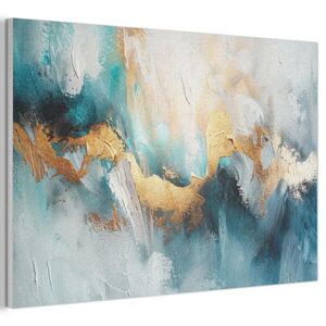 MuchoWow AKUSTICKÝ OBRAZ Abstraktné - umenie - zlaté - modré 90x60 cm vyobraziť