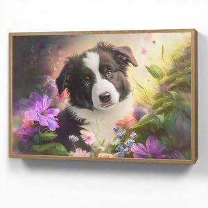 OnlyWow NOČNÁ LAMPA Šteniatko - Slnko - Kvety - Príroda - Border kólia - Pes 90x60 cm vyobraziť