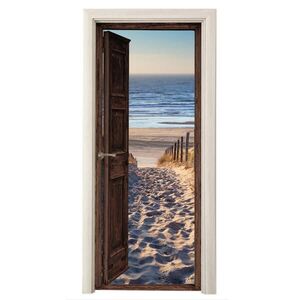 MuchoWow NÁLEPKA NA DVERE Priehľad - Pláž - More - Cesta - Duny 85x215 cm vyobraziť