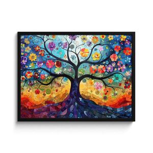 MuchoWow ZARÁMOVANÝ PLAGÁT Umenie - Strom života - Kvety - Hippie 80x60 cm vyobraziť