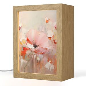 OnlyWow STOLNÁ LAMPA Kvety - Akvarel - Ružová - Abstraktné - Umenie 15x20 cm vyobraziť