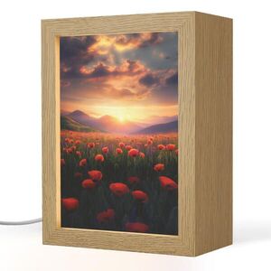 OnlyWow STOLNÁ LAMPA Krajina - Západ slnka - Pole kvetov 15x20 cm vyobraziť
