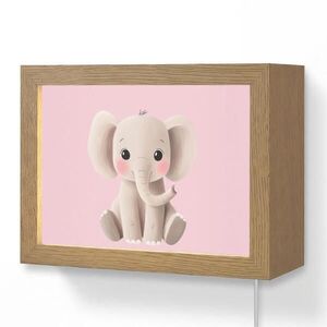 OnlyWow NÁSTENNÉ SVIETIDLO Slon - dieťa - ružový - kreslený 20x15 cm vyobraziť