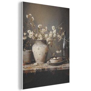 MuchoWow AKUSTICKÝ OBRAZ Zátišie - Kvety - Kytica - Váza - Víno 50x70 cm vyobraziť