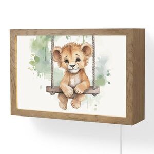 OnlyWow NÁSTENNÉ SVIETIDLO Lev - Zviera - Deti - Džungľa 30x20 cm vyobraziť