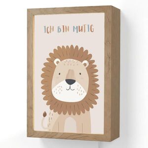 OnlyWow NÁSTENNÉ SVIETIDLO Lev - Béžová - Zviera - Odvážny - Citát 20x30 cm vyobraziť