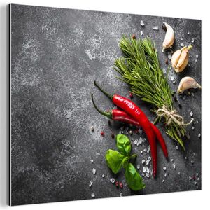MuchoWow KOVOVÝ OBRAZ Korenie - bylinky - korenie - betón 40x30 cm vyobraziť