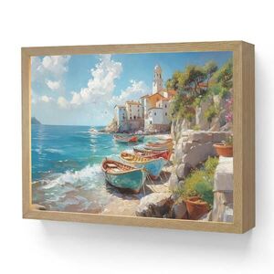OnlyWow NÁSTENNÉ SVIETIDLO Lode - skaly - more - slnko 40x30 cm vyobraziť
