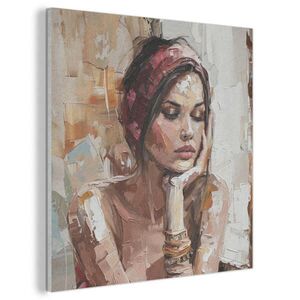MuchoWow AKUSTICKÝ OBRAZ Žena - vzhľad maľby - portrét - moderný 60x60 cm vyobraziť