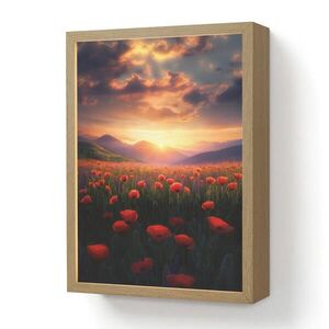 OnlyWow NÁSTENNÉ SVIETIDLO Krajina - Západ slnka - Pole kvetov 30x40 cm vyobraziť