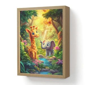 OnlyWow NÁSTENNÉ SVIETIDLO Žirafa - Slon - Kvety - Džungľa 30x40 cm vyobraziť