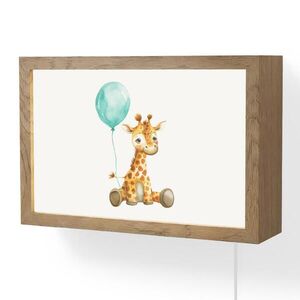 OnlyWow NÁSTENNÉ SVIETIDLO Žirafa - Dieťa - Zvieratá - Modrý balón 30x20 cm vyobraziť