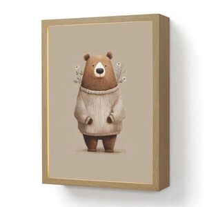 OnlyWow NÁSTENNÉ SVIETIDLO Medveď - Biele kvety - Útulné 30x40 cm vyobraziť