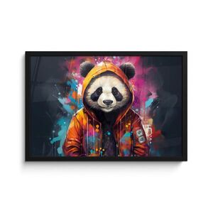 MuchoWow ZARÁMOVANÝ PLAGÁT Panda - Bunda - Graffiti - oranžová 60x40 cm vyobraziť
