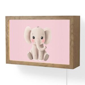 OnlyWow NÁSTENNÉ SVIETIDLO Slon - dieťa - ružový - kreslený 30x20 cm vyobraziť