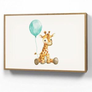 OnlyWow NÁSTENNÉ SVIETIDLO Žirafa - Dieťa - Zvieratá - Modrý balón 90x60 cm vyobraziť
