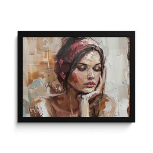 MuchoWow ZARÁMOVANÝ PLAGÁT Žena - vzhľad maľby - portrét - moderný 40x30 cm vyobraziť