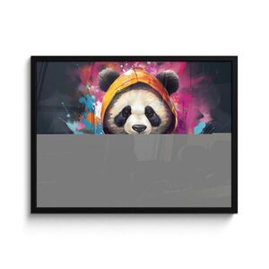 MuchoWow ZARÁMOVANÝ PLAGÁT Panda - Bunda - Graffiti - oranžová 80x60 cm vyobraziť