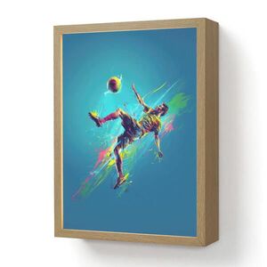 OnlyWow NÁSTENNÉ SVIETIDLO Futbalista - Farba strieka - Farebné - Lopta 30x40 cm vyobraziť
