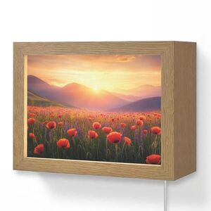 OnlyWow NÁSTENNÉ SVIETIDLO Krajina - Západ slnka - Pole kvetov 20x15 cm vyobraziť
