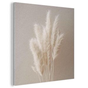 MuchoWow AKUSTICKÝ OBRAZ Pampová tráva - Plumy - Pastelové - Biele 60x60 cm vyobraziť