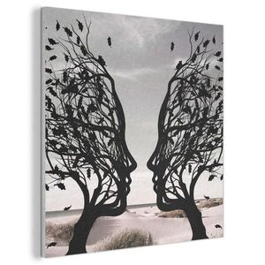 MuchoWow AKUSTICKÝ OBRAZ Pláž - more - ľudia - strom - moderné umenie 80x80 cm vyobraziť