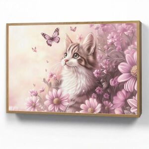 OnlyWow NÁSTENNÉ SVIETIDLO Mačiatko - Kvety - Motýle - Fialová 100x70 cm vyobraziť