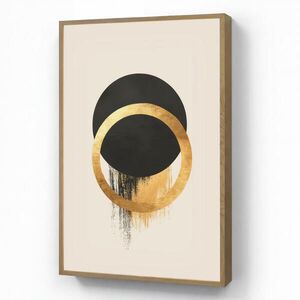 OnlyWow NÁSTENNÉ SVIETIDLO Abstraktný dizajn - Čierny kruh - Škvrny od farby 70x100 cm vyobraziť