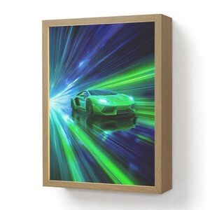 OnlyWow NÁSTENNÉ SVIETIDLO Rýchlosť - Ľahké - Športové auto - Zelené 30x40 cm vyobraziť
