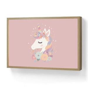 OnlyWow NÁSTENNÉ SVIETIDLO Jednorožec - Ružová - Kvety 60x40 cm vyobraziť