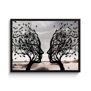 MuchoWow ZARÁMOVANÝ PLAGÁT Pláž - more - ľudia - strom - moderné umenie 80x60 cm vyobraziť