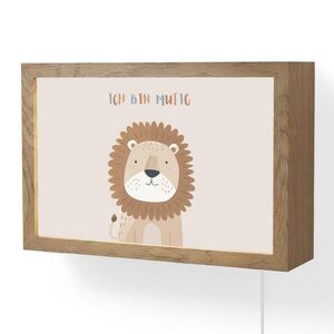 OnlyWow NÁSTENNÉ SVIETIDLO Lev - Béžová - Zviera - Odvážny - Citát 30x20 cm vyobraziť