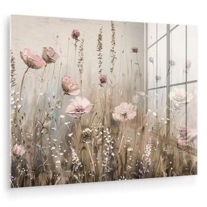 MuchoWow OBRAZ NA AKRYLOVOM SKLE Kvety - Ružová - Moderné - Béžová 80x60 cm vyobraziť