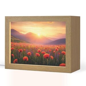 OnlyWow STOLNÁ LAMPA Krajina - Západ slnka - Pole kvetov 20x15 cm vyobraziť