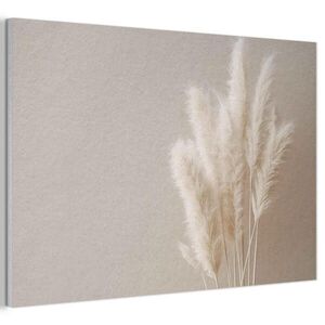 MuchoWow AKUSTICKÝ OBRAZ Pampová tráva - Plumy - Pastelové - Biele 90x60 cm vyobraziť