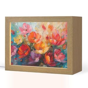 OnlyWow STOLNÁ LAMPA Kvety - Farebné - Maľba - Abstraktné - Umenie 20x15 cm vyobraziť