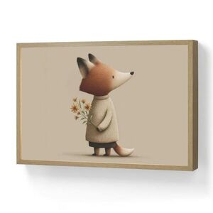 OnlyWow NÁSTENNÉ SVIETIDLO Líška - Žlté kvety - Minimalistický 60x40 cm vyobraziť