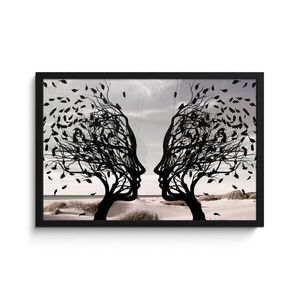 MuchoWow ZARÁMOVANÝ PLAGÁT Pláž - more - ľudia - strom - moderné umenie 60x40 cm vyobraziť