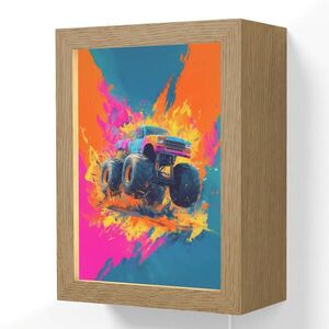 OnlyWow NÁSTENNÉ SVIETIDLO Monster truck - Abstraktné - Striekajúca farba - Farebné 15x20 cm vyobraziť