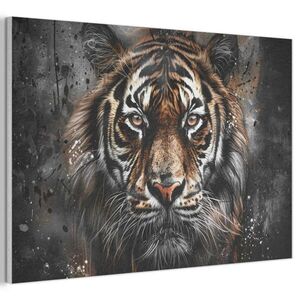 MuchoWow AKUSTICKÝ OBRAZ Tiger - Zvieratá - Portrét - Luxusné - Čierne 90x60 cm vyobraziť