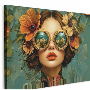 MuchoWow OBRAZ NA PLÁTNE Žena - Kvety - Motýle - Príroda - Vintage 60x40 cm vyobraziť