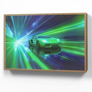 OnlyWow NÁSTENNÉ SVIETIDLO Rýchlosť - Ľahké - Športové auto - Zelené 100x70 cm vyobraziť