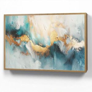 OnlyWow NÁSTENNÉ SVIETIDLO Abstraktné - umenie - zlaté - modré 100x70 cm vyobraziť