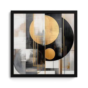 MuchoWow ZARÁMOVANÝ PLAGÁT Abstraktné - Zlato - Striebro - Tvary - Estetické - Moderné 40x40 cm vyobraziť
