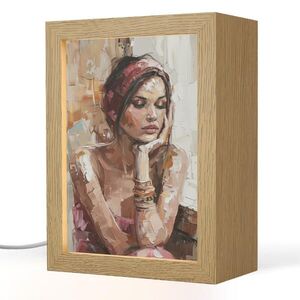 OnlyWow STOLNÁ LAMPA Žena - vzhľad maľby - portrét - moderný 15x20 cm vyobraziť