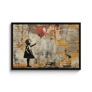MuchoWow ZARÁMOVANÝ PLAGÁT Graffiti - Banksy - Dievča - Street art 90x60 cm vyobraziť
