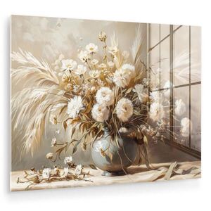 MuchoWow OBRAZ NA AKRYLOVOM SKLE Kvety - Váza - Zátišie - Béžová 80x60 cm vyobraziť