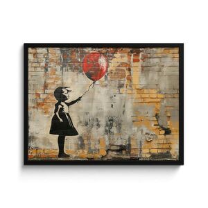 MuchoWow ZARÁMOVANÝ PLAGÁT Graffiti - Banksy - Dievča - Street art 80x60 cm vyobraziť