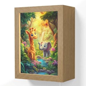 OnlyWow NÁSTENNÉ SVIETIDLO Žirafa - Slon - Kvety - Džungľa 15x20 cm vyobraziť